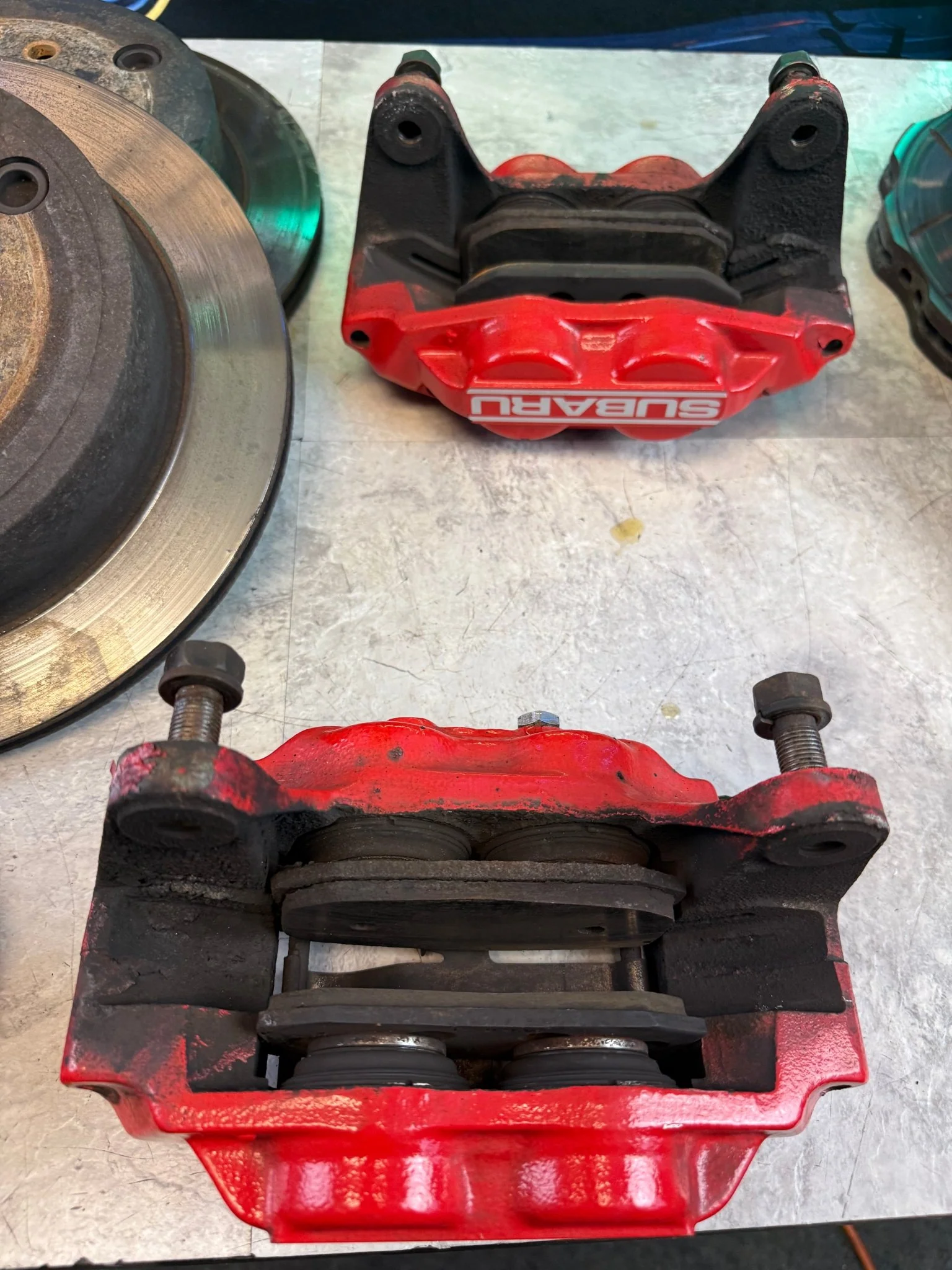 FAST WRX brake kit 5x100 08-14 SUBARU WRX 4 / 2 pot Fuji calipers wave spec rotors & adapters - Image 7