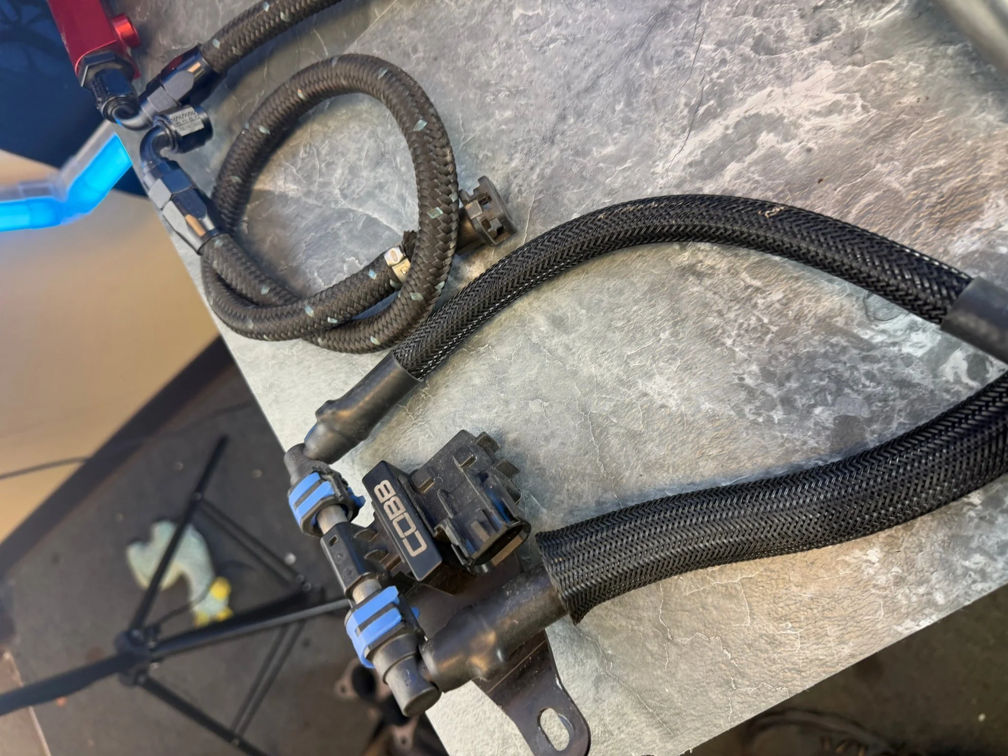 Fuel Kit 08-21 Subaru STi 08-14 WRX IAG Lines/Rails Cobb Flex Kit Areo Reg & DW filter - Image 4