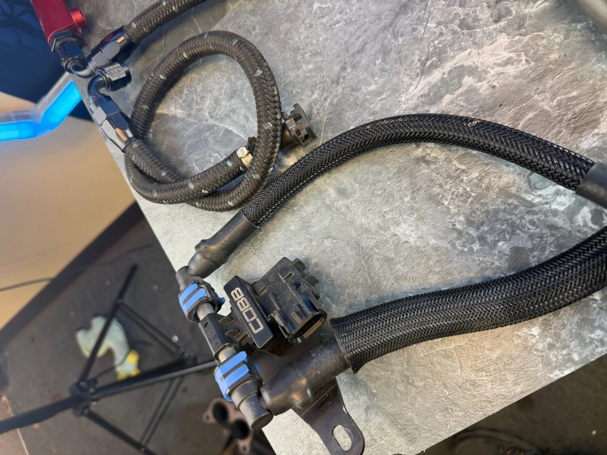 Fuel Kit 08-21 Subaru STi 08-14 WRX IAG Lines/Rails Cobb Flex Kit Areo Reg & DW filter - Image 5