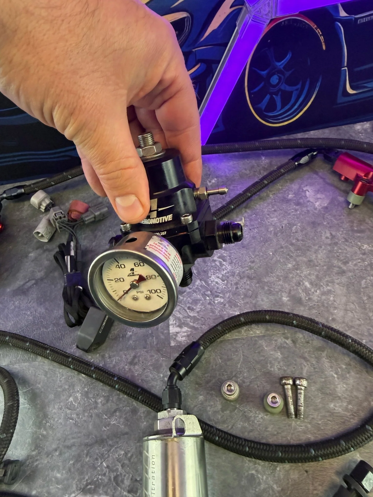 Fuel Kit 08-21 Subaru STi 08-14 WRX IAG Lines/Rails Cobb Flex Kit Areo Reg & DW filter - Image 6