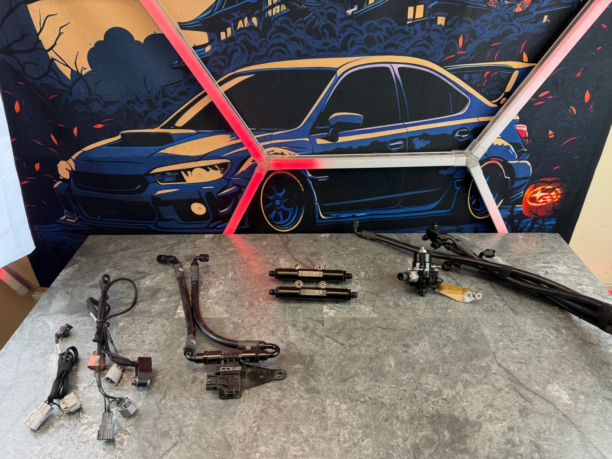 Fuel Kit 08-21 Subaru STi 08-14 WRX IAG e85 Lines/Rails Cobb Flex Kit Areo Reg