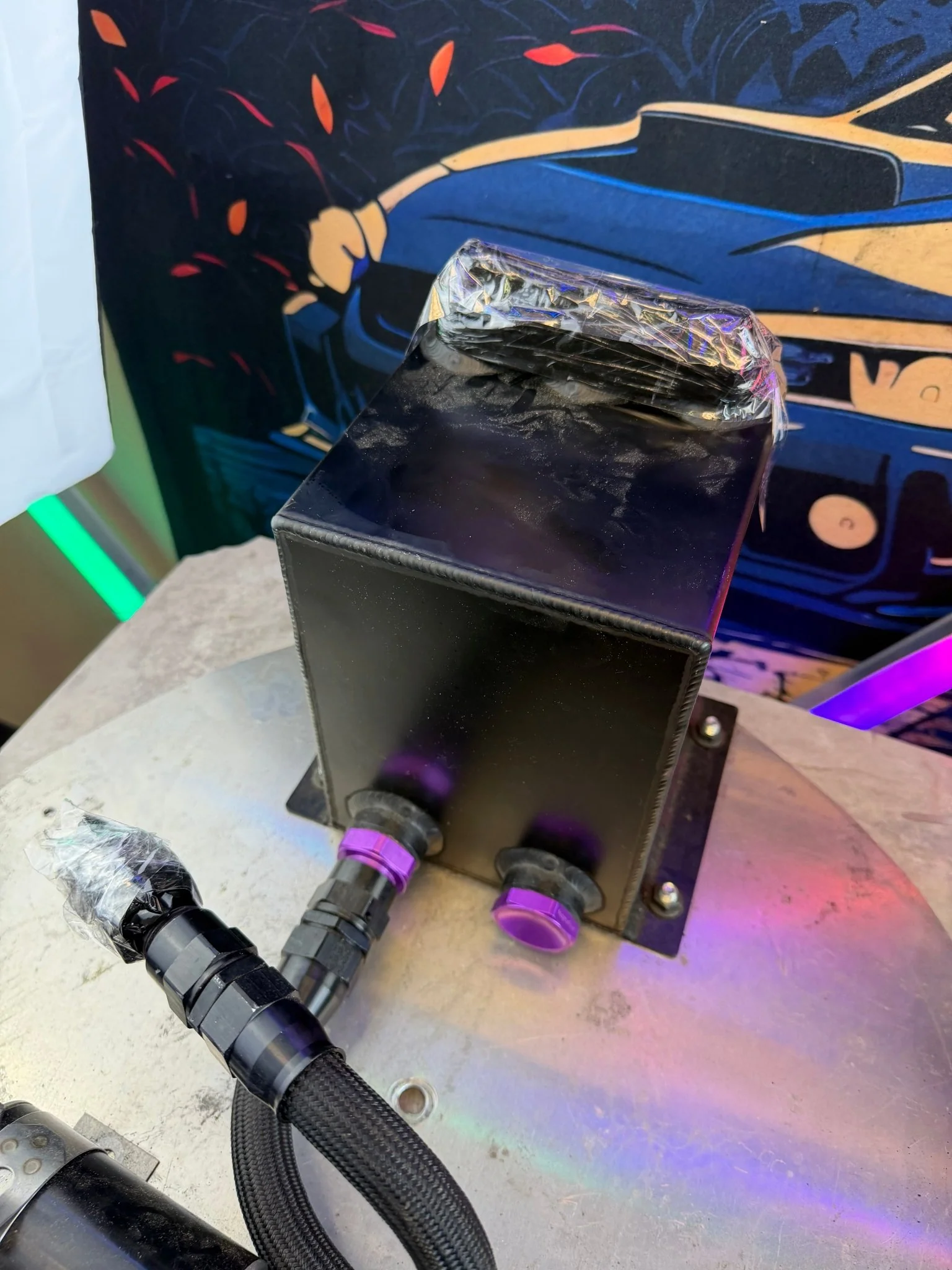 HUGE horsepower fuel kit front to back w/ electric inline 750 magnafuel pump , hellcat walbro 525 LPH feeder , surge tank , iag rails , lines , filters - Image 2