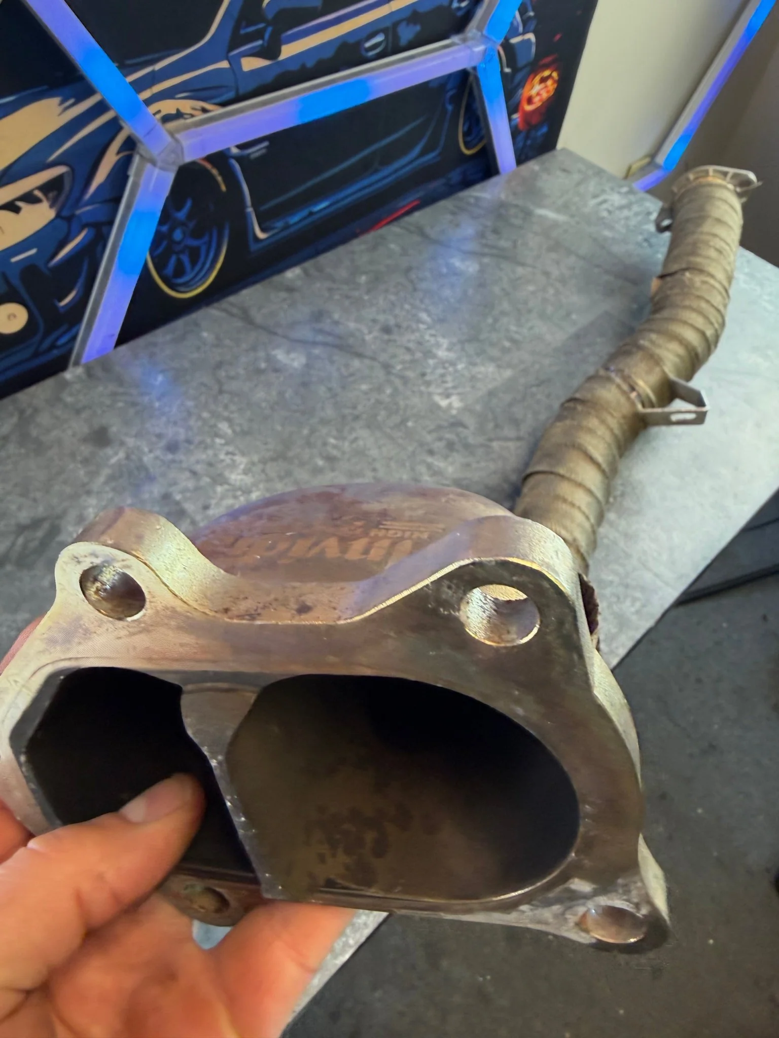 INVIDIA downpipe 3ā catted divorced bell mouth 04-07 Subaru STi & 02-07 wrx LIKE NEW - Image 6