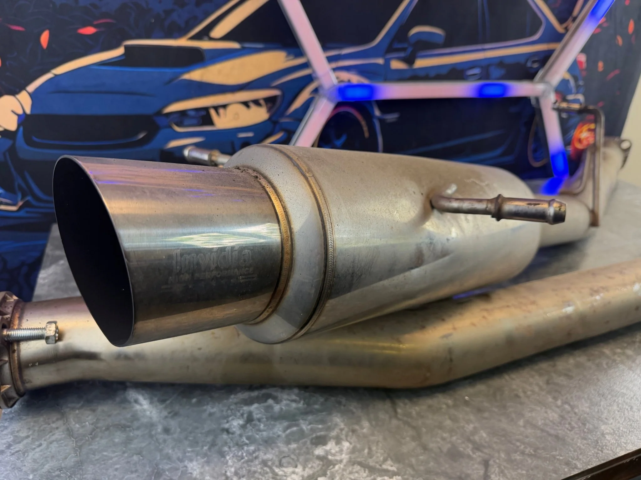Invidia N1 race cat back exhaust 2004-2007 Subaru STi & 2002-2007 wrx SS tip 3” - Image 2