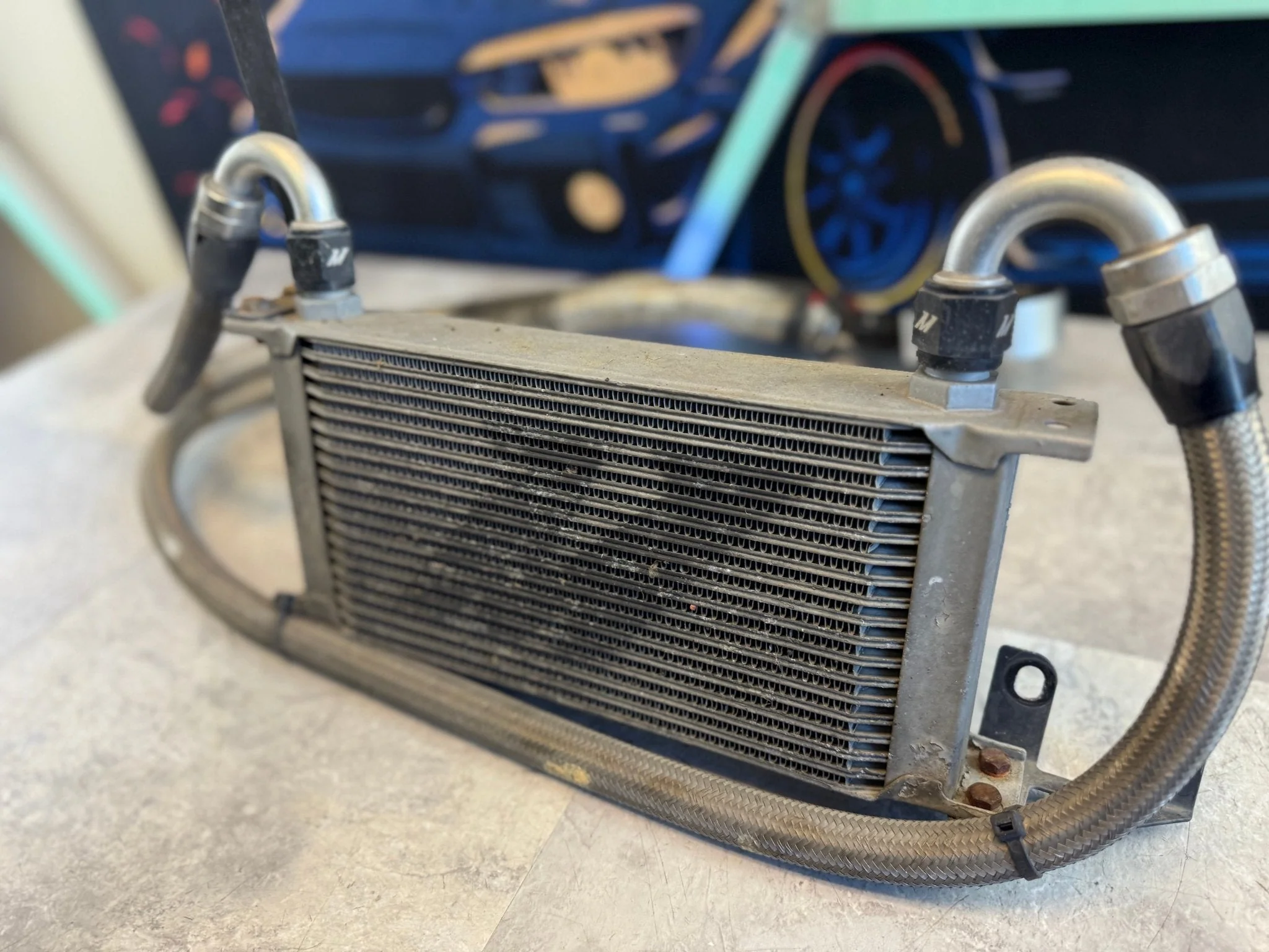 MISHIMOTO Oil Cooler Kit 2015-2021 Subaru STi EJ257 Lines Brackets Core Adapter - Image 3