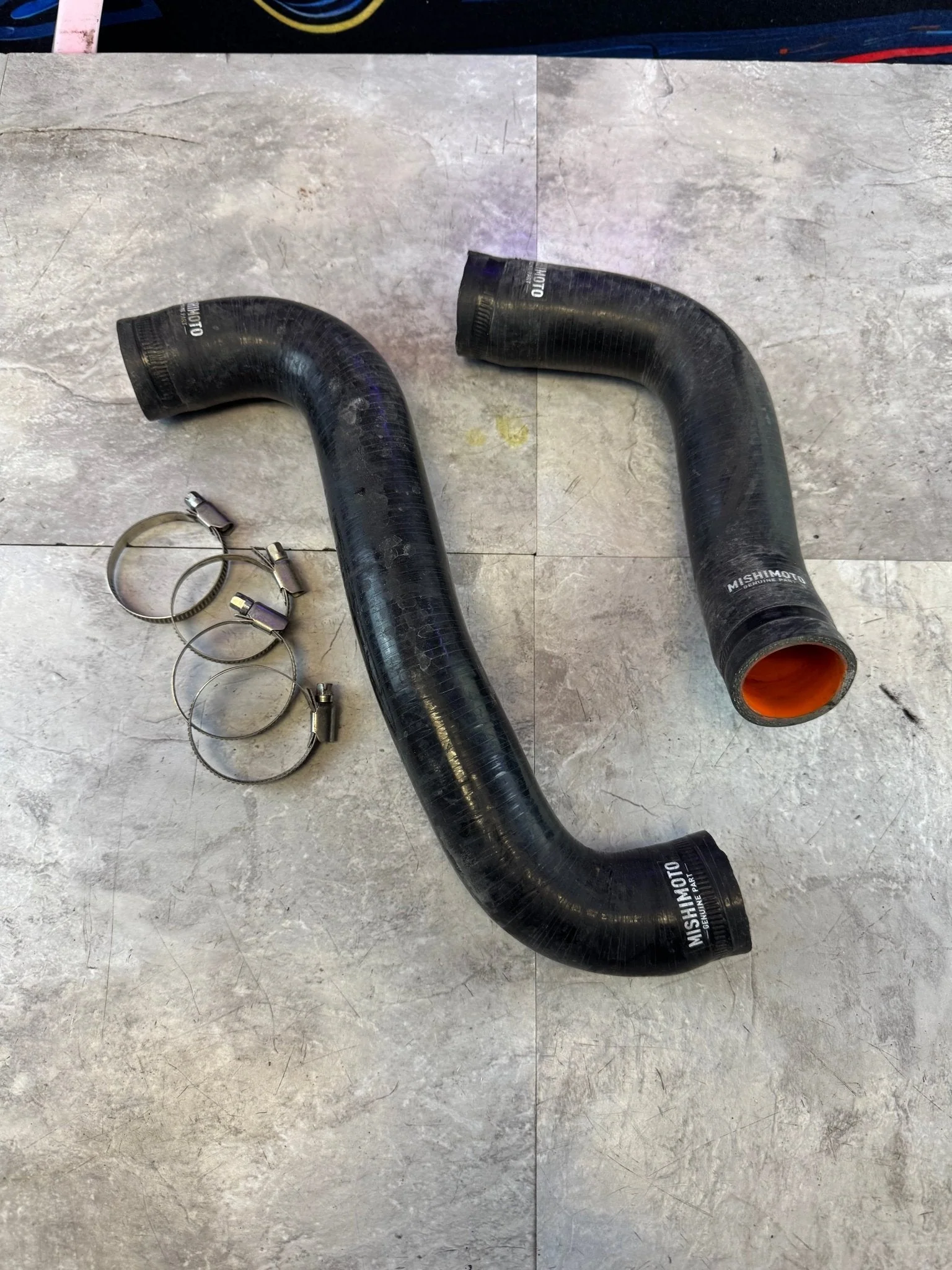 2008-2021 Subaru WRX STi Mishimoto Silicone Upper And Lower Radiator Hoses Clamps Black / E3