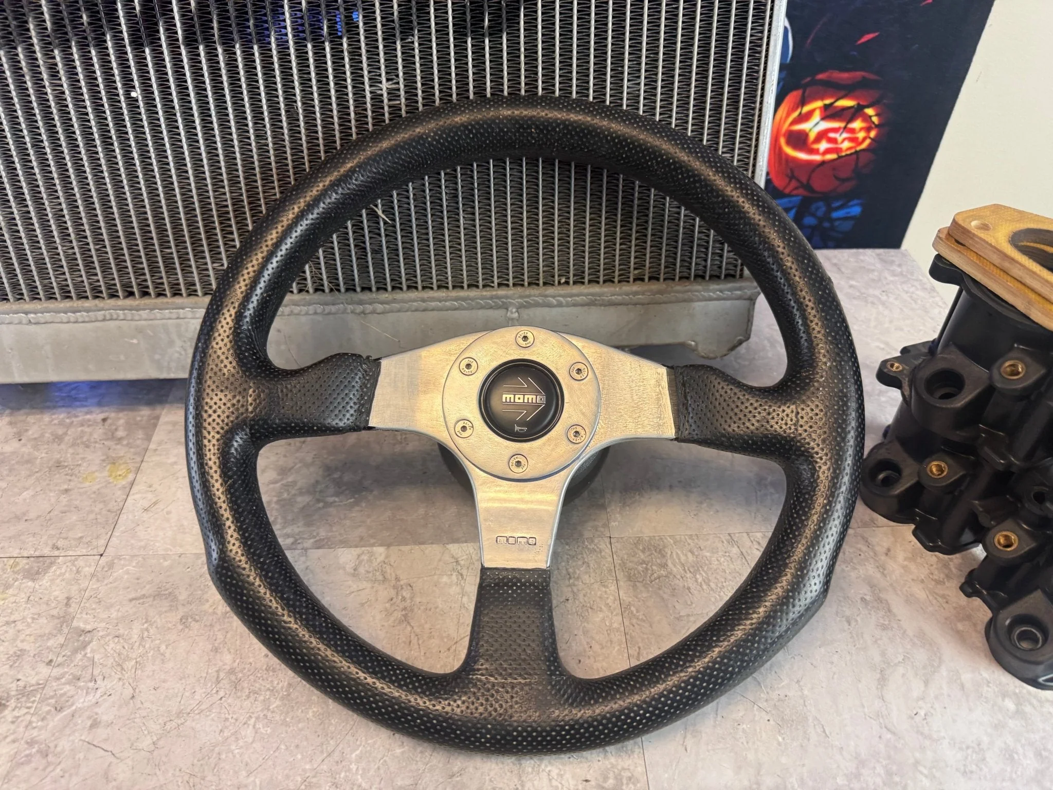 Subaru WRX STi MOMO Italian Italy Leather Aftermarket Steering Wheel & W: Hub Adapter 350 MM - Image 2