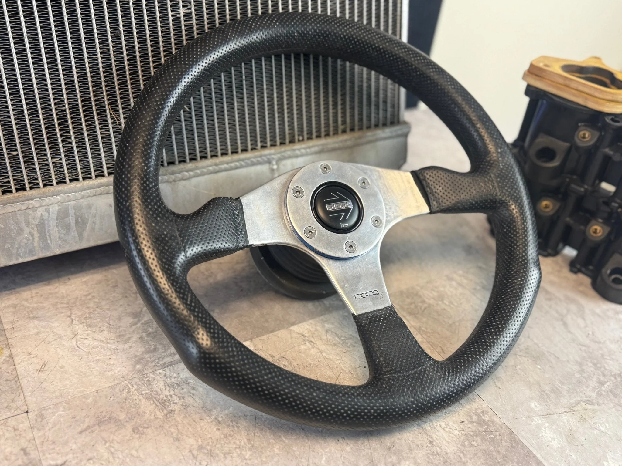 Subaru WRX STi MOMO Italian Italy Leather Aftermarket Steering Wheel & W: Hub Adapter 350 MM - Image 3