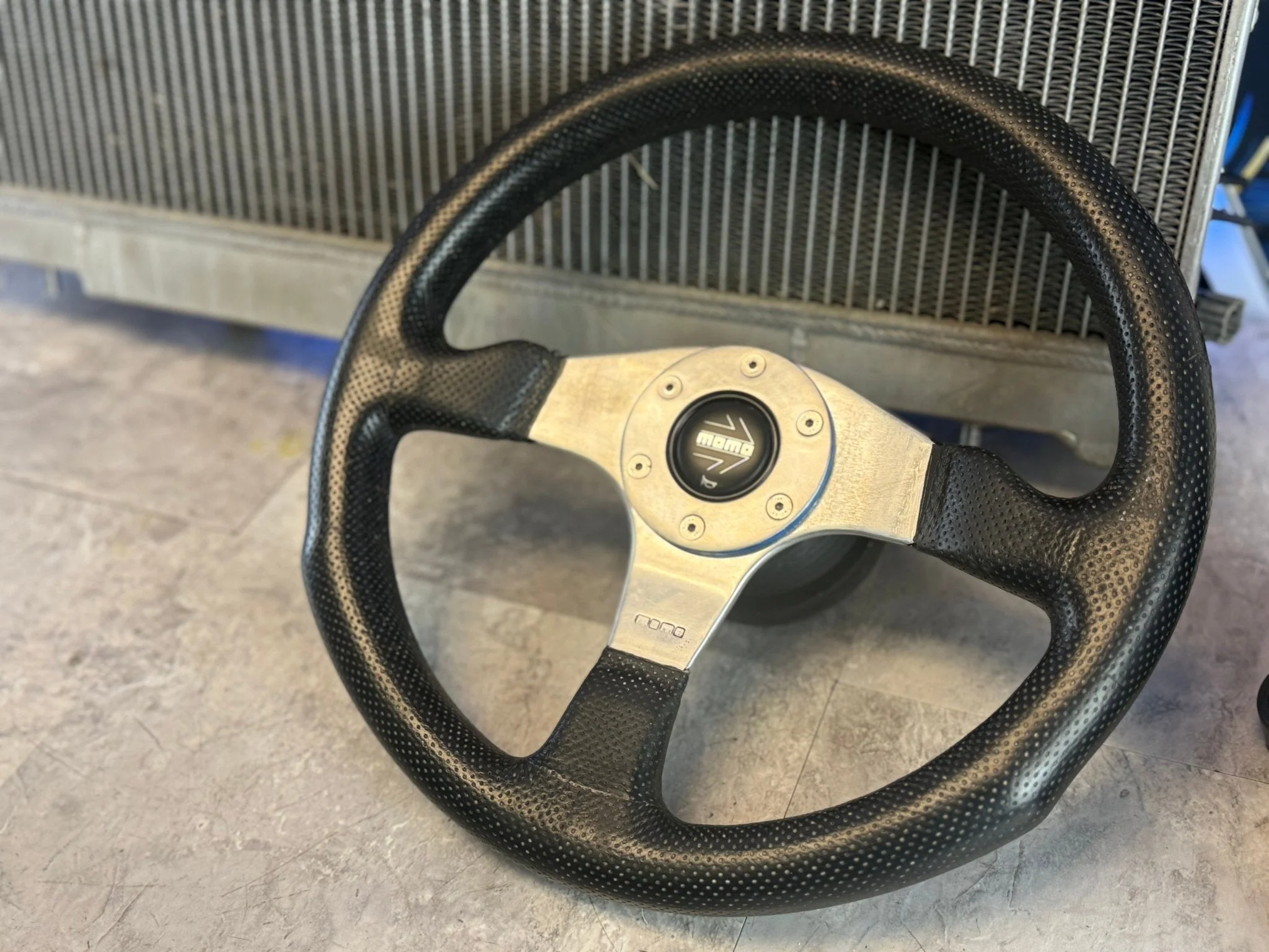 Subaru WRX STi MOMO Italian Italy Leather Aftermarket Steering Wheel & W: Hub Adapter 350 MM - Image 4