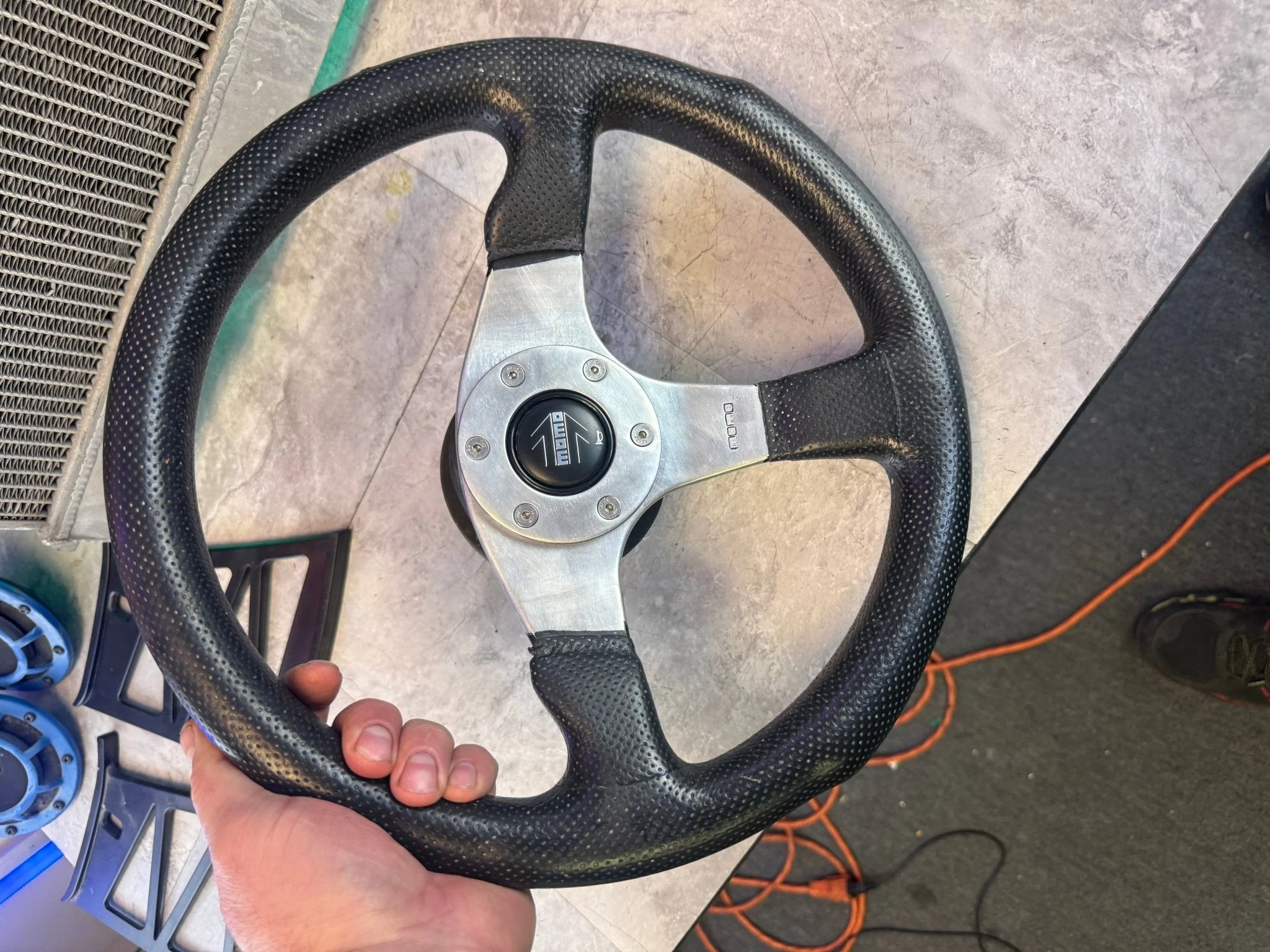 Subaru WRX STi MOMO Italian Italy Leather Aftermarket Steering Wheel & W: Hub Adapter 350 MM - Image 6