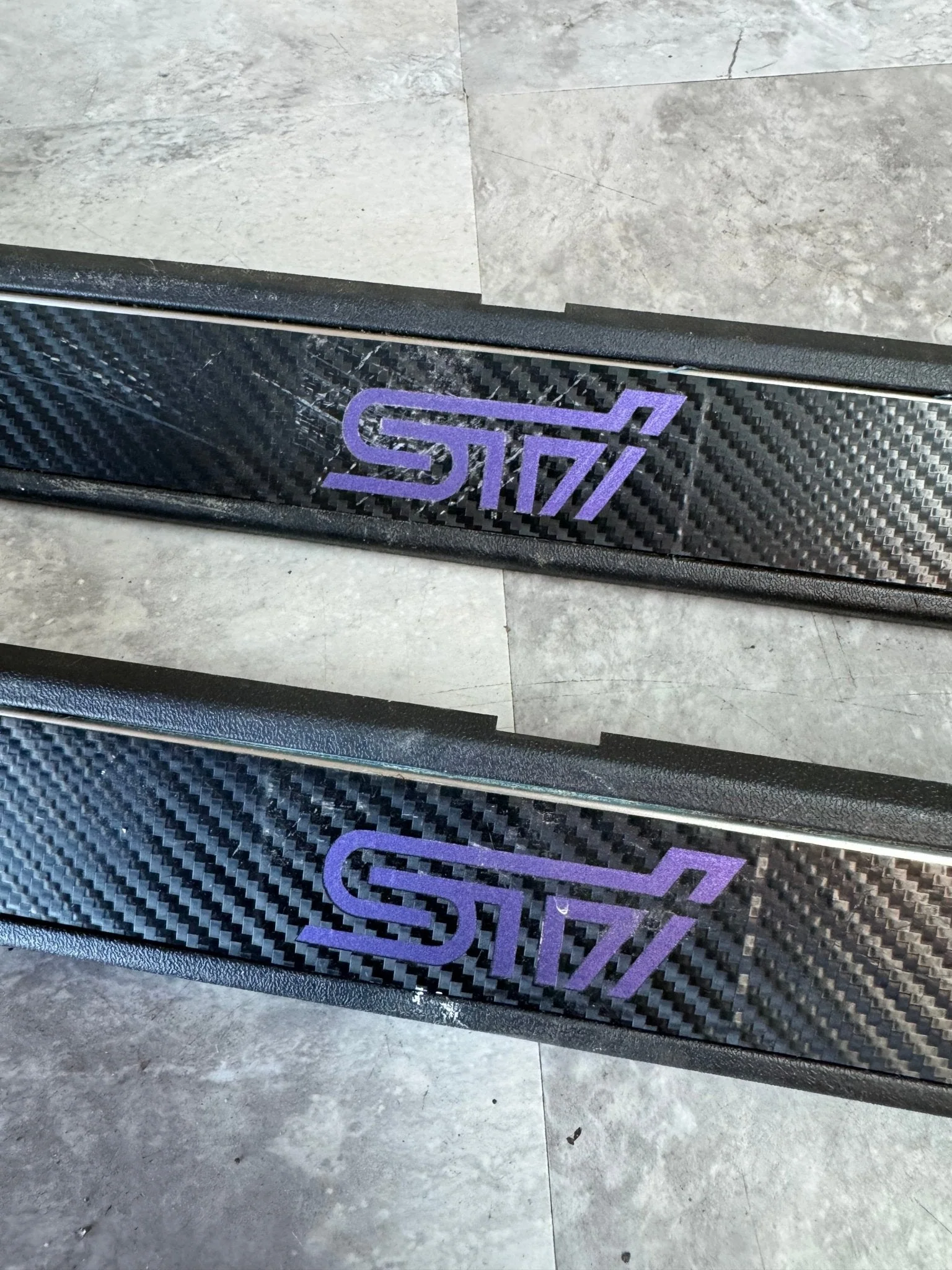 2008-2014 Subaru Impreza WRX STi OEM Door Sill Plate Carbon Fiber Wrap L2 - Image 3