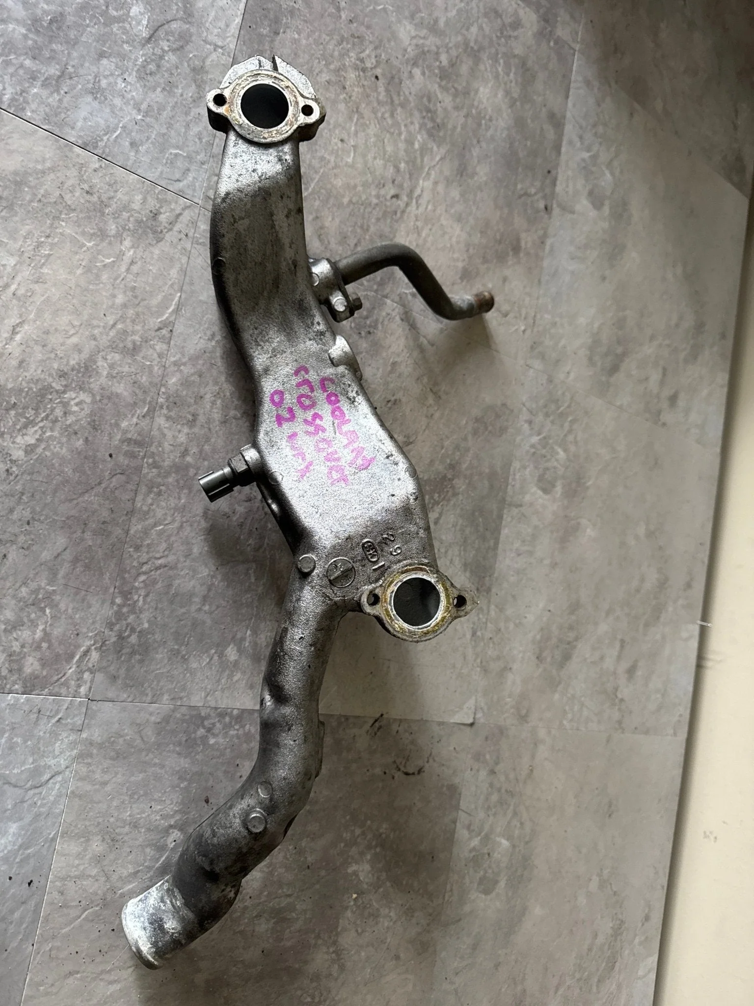 2002-2003 Subaru WRX STi Engine OEM Coolant Crossover Assembly (2) L3 - Image 3