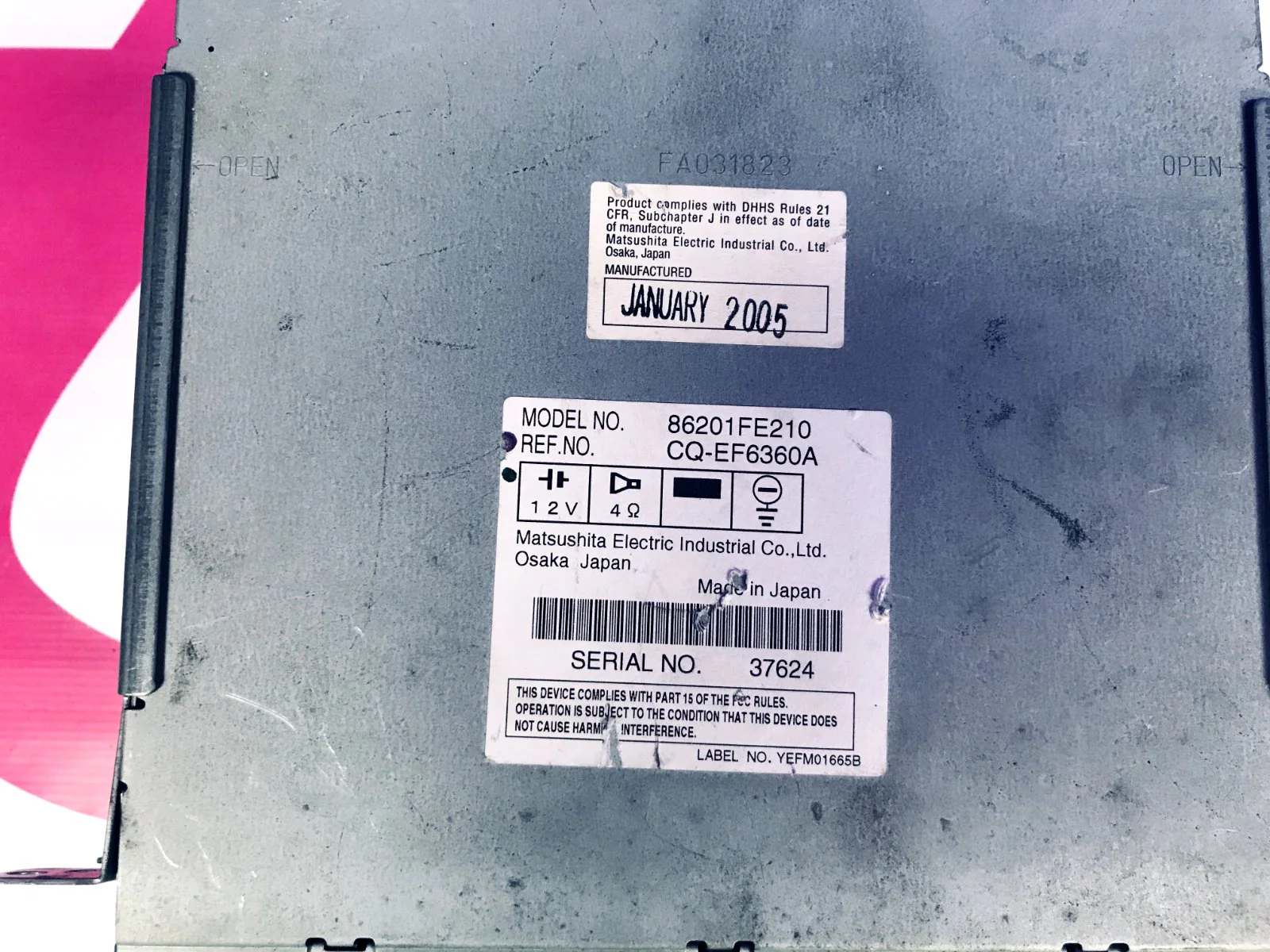 2004-2006 Subaru Impreza 6 Disc OEM Radio Control Unit Stereo Deck - Image 4
