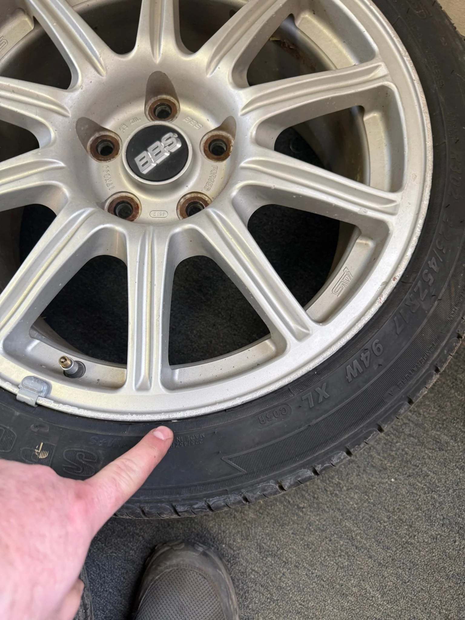 OEM BBS Subaru STi wheels forged 5x114 2005-2007 clear brembos WRX SWAP & center caps - Image 10
