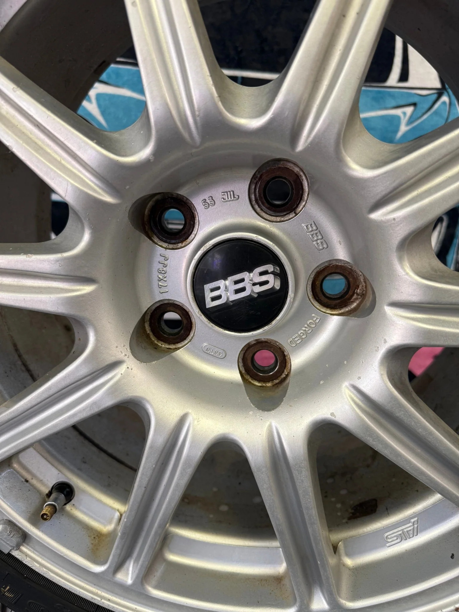 OEM BBS Subaru STi wheels forged 5x114 2005-2007 clear brembos WRX SWAP & center caps - Image 14