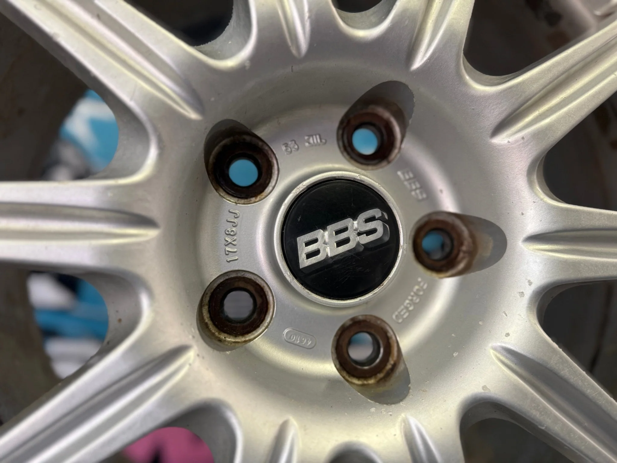 OEM BBS Subaru STi wheels forged 5x114 2005-2007 clear brembos WRX SWAP & center caps - Image 18