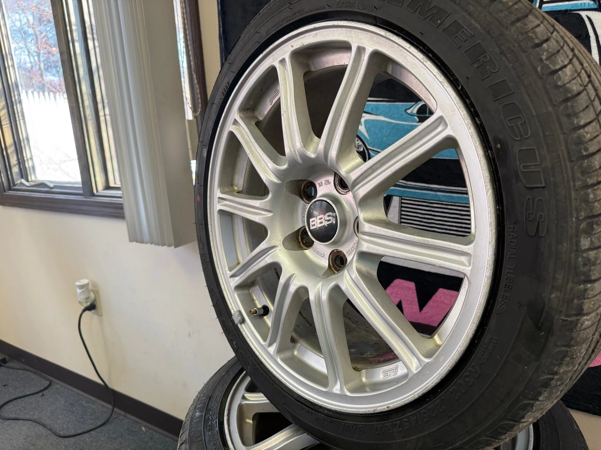 OEM BBS Subaru STi wheels forged 5x114 2005-2007 clear brembos WRX SWAP & center caps - Image 3