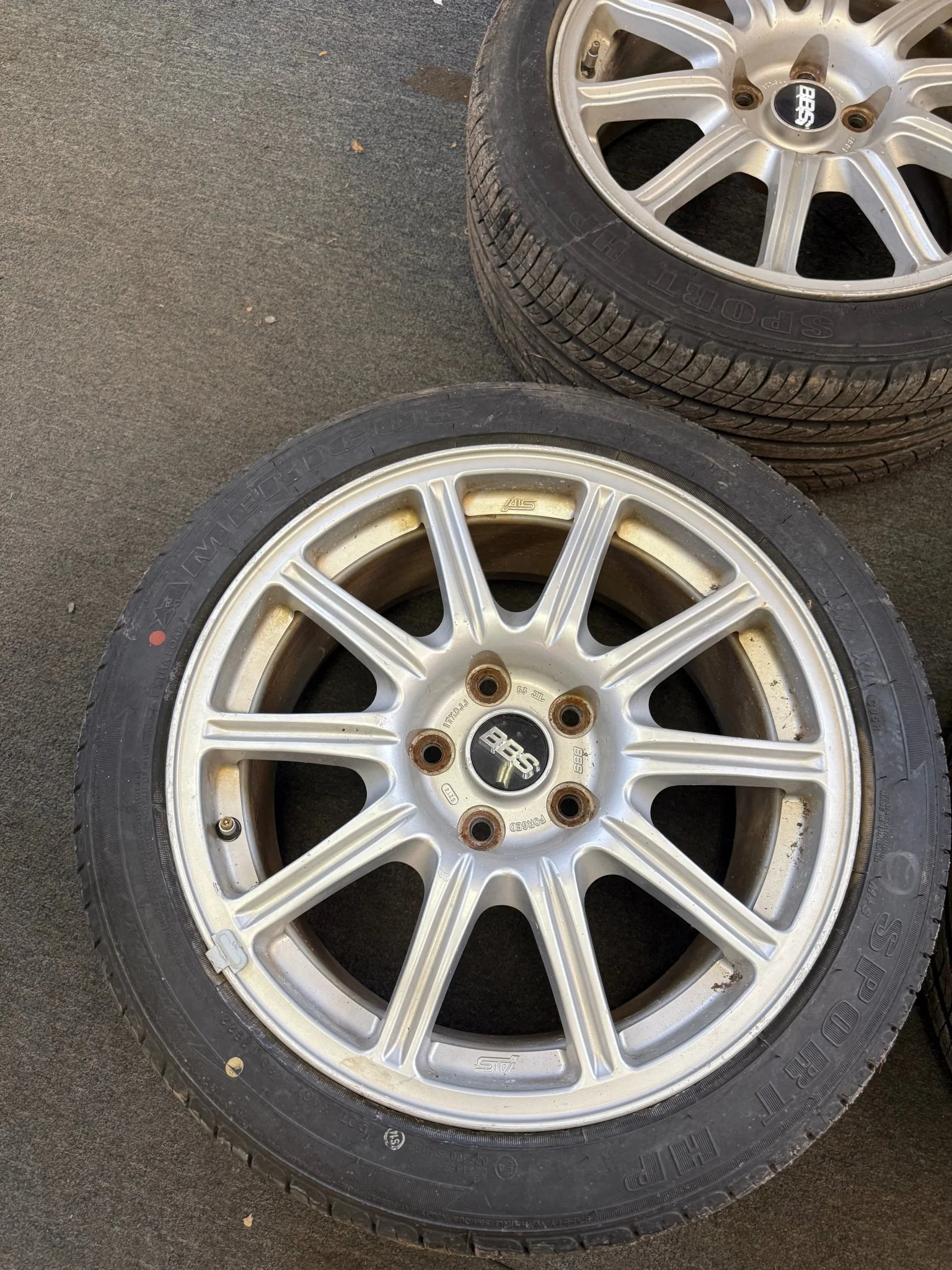 OEM BBS Subaru STi wheels forged 5x114 2005-2007 clear brembos WRX SWAP & center caps - Image 7