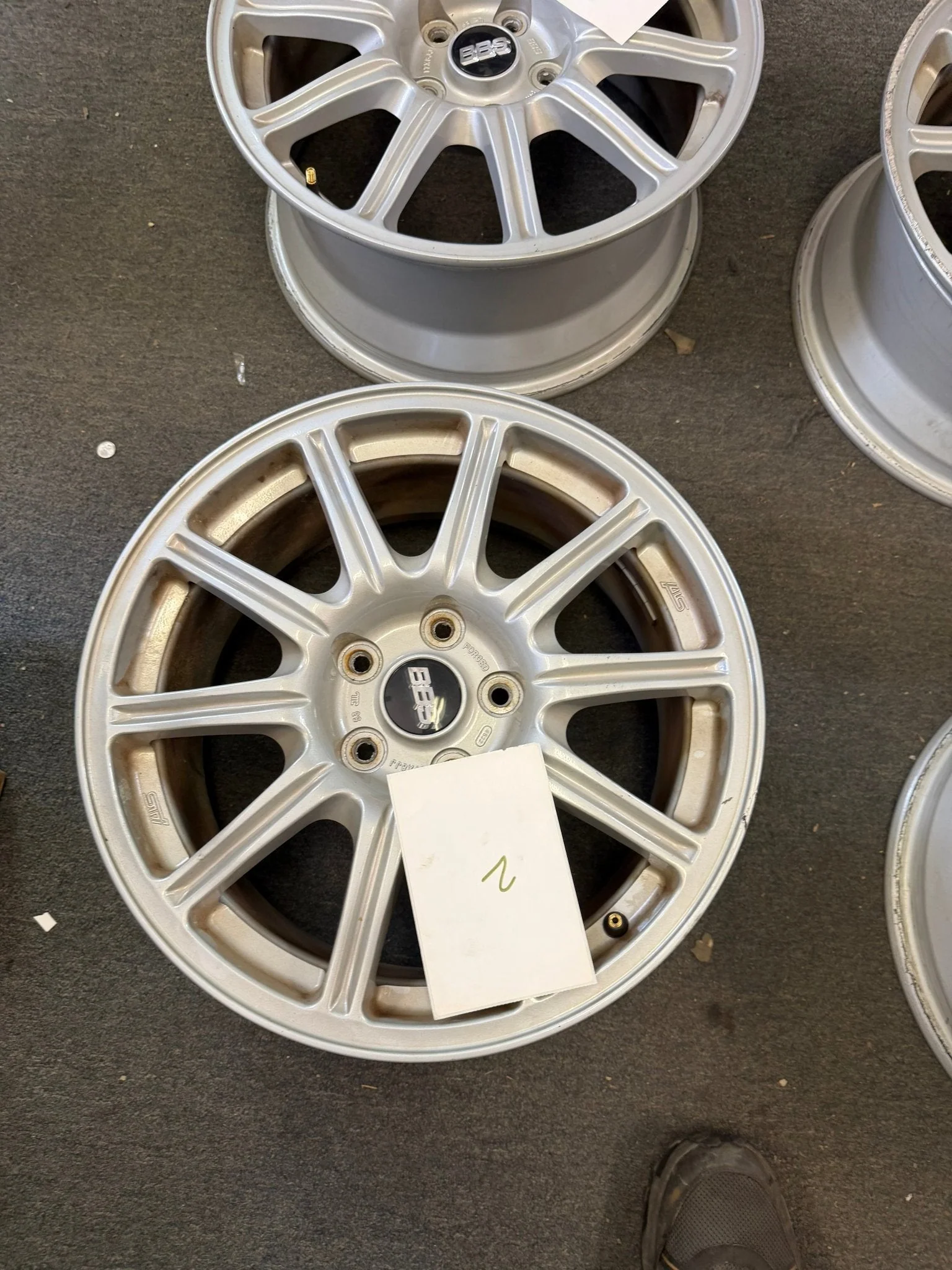 OEM BBS Subaru STi Wheels Forged 5x114 2005-2007 WRX SWAP w/ Center Caps +53 - Image 11