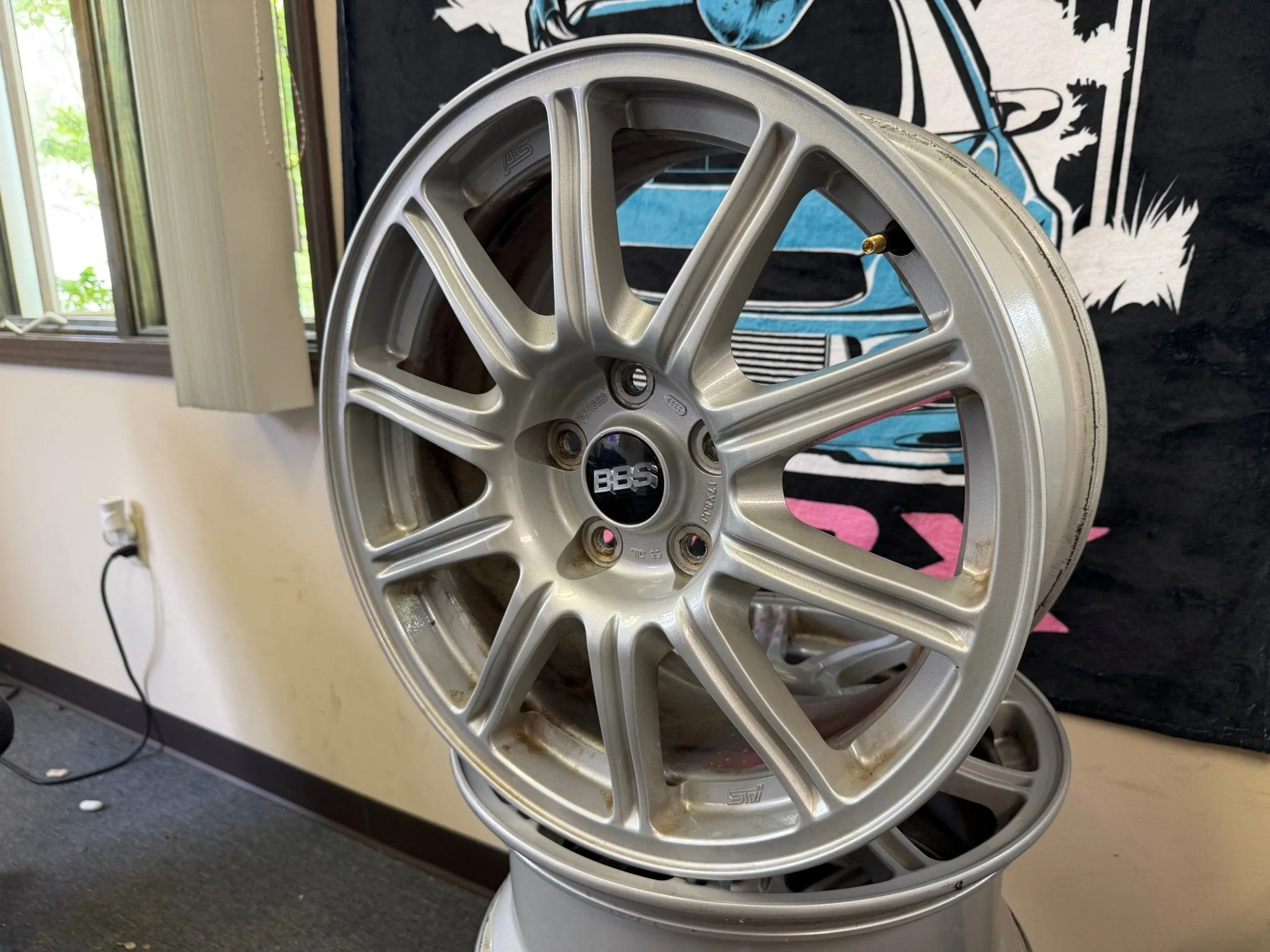 OEM BBS Subaru STi Wheels Forged 5x114 2005-2007 WRX SWAP w/ Center Caps +53 - Image 6