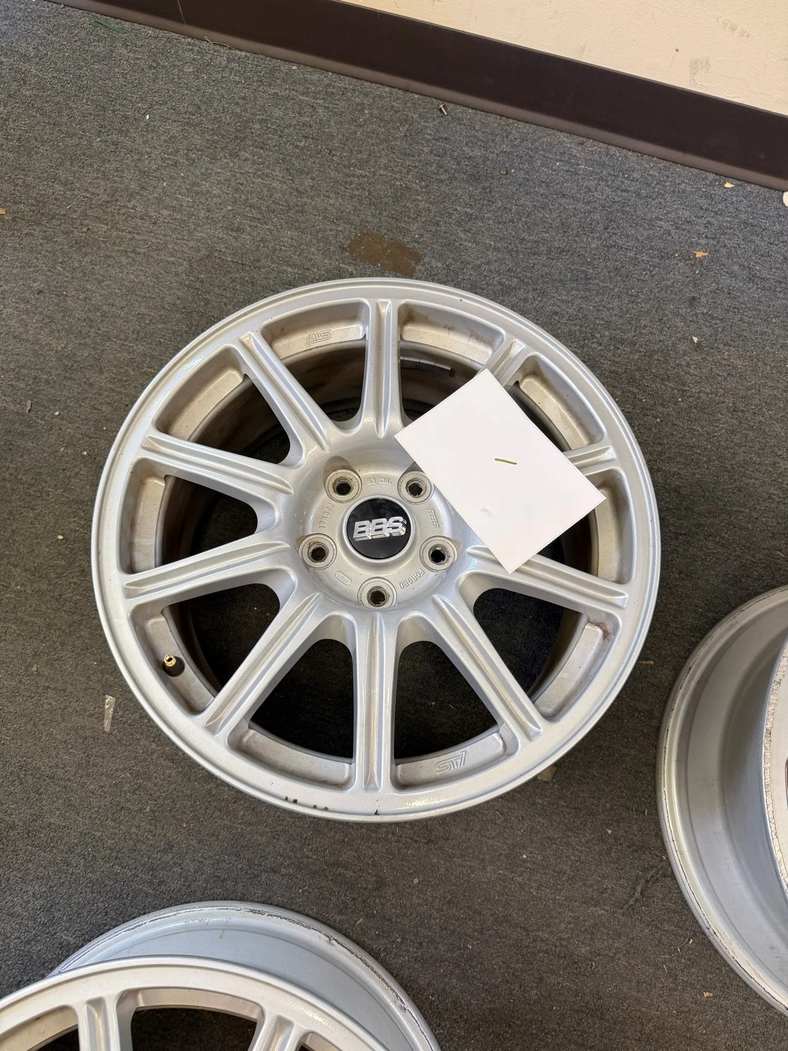 OEM BBS Subaru STi Wheels Forged 5x114 2005-2007 WRX SWAP w/ Center Caps +53 - Image 8