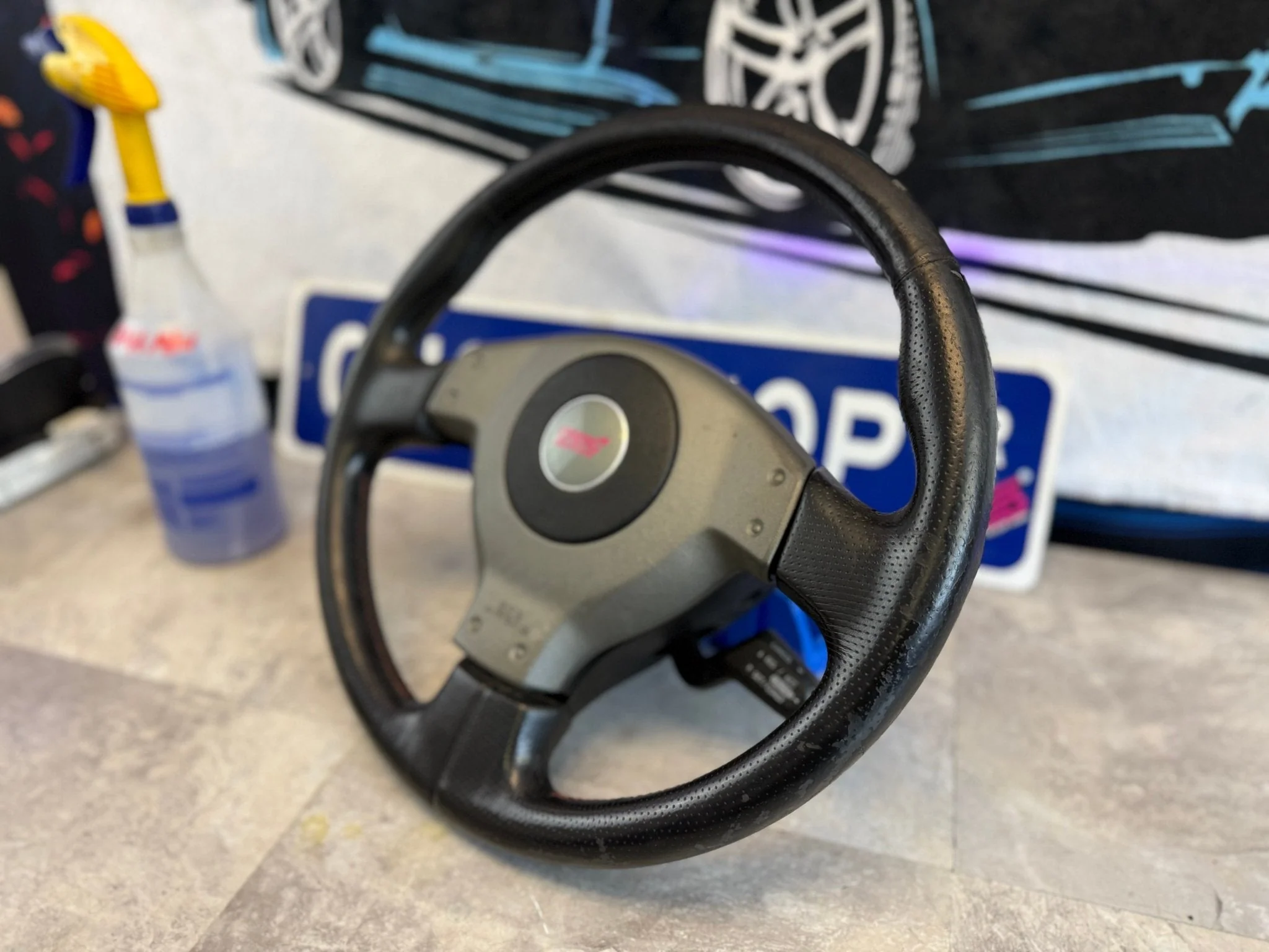 OEM Subaru STi steering wheel complete 2004 02-04 ( wrx swap ) - Image 4