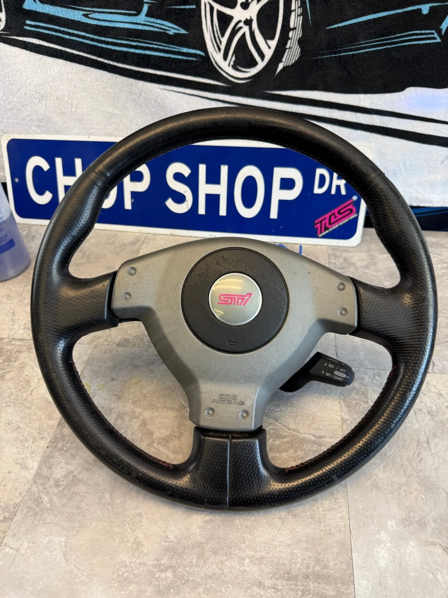 OEM Subaru STi steering wheel complete 2004 02-04 ( wrx swap ) - Image 7