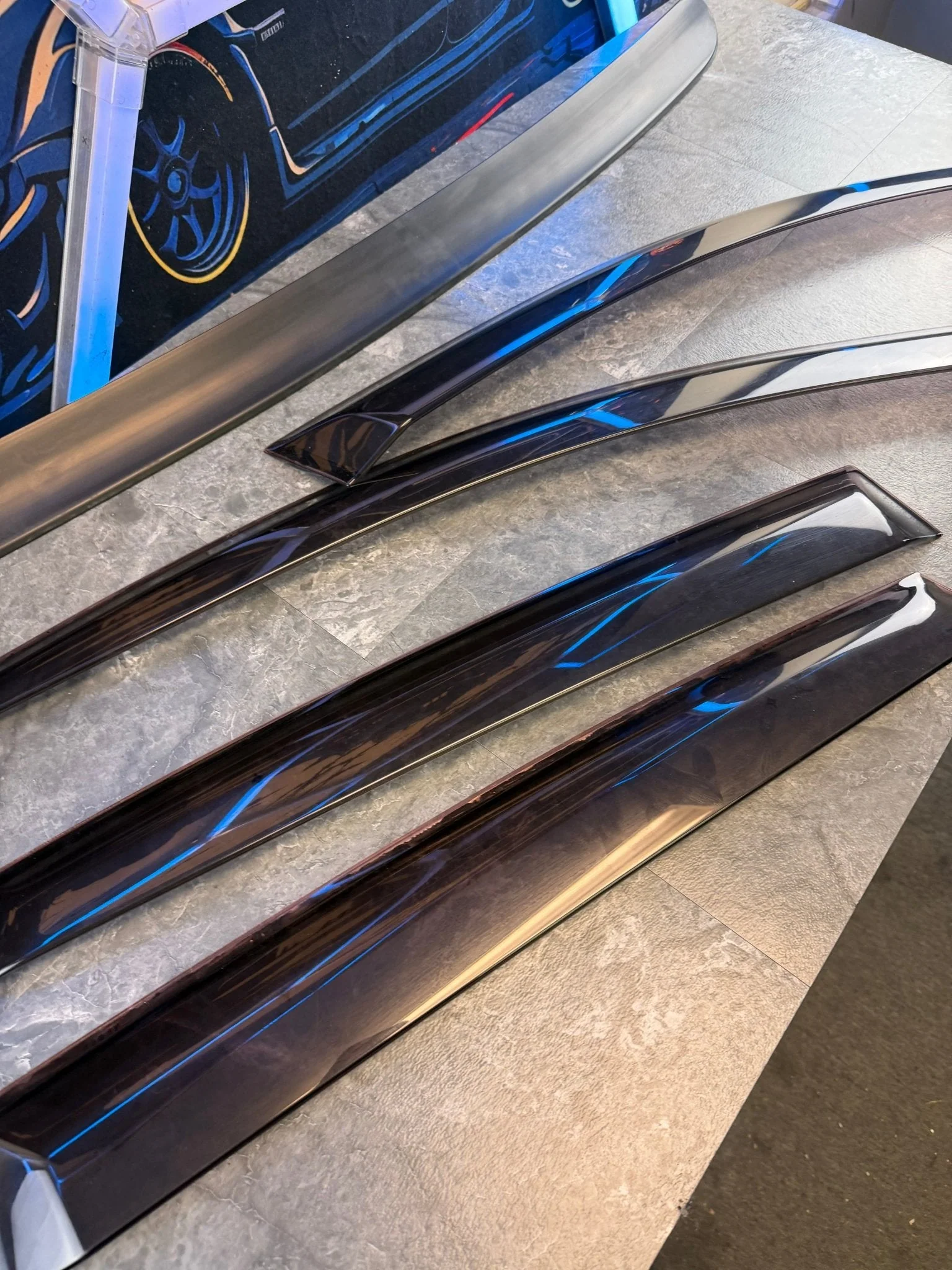 OEM 08-14 Subaru WRX/STi Window Rain Trim Guards/Rear Window Wing Spoiler King - Image 7