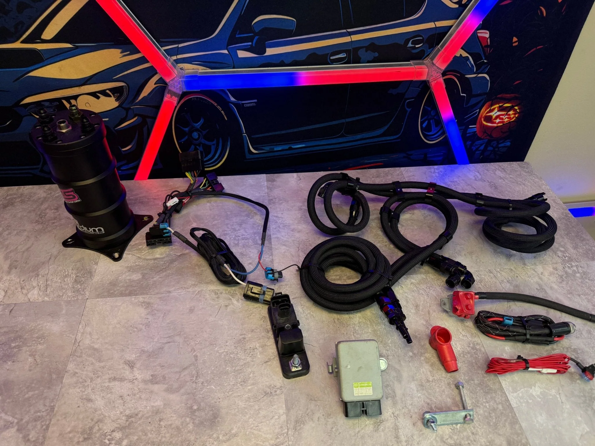 2015-2021 Subaru STi Radium Surge Tank AEM 340 Pump & I Wire Kit - Image 8