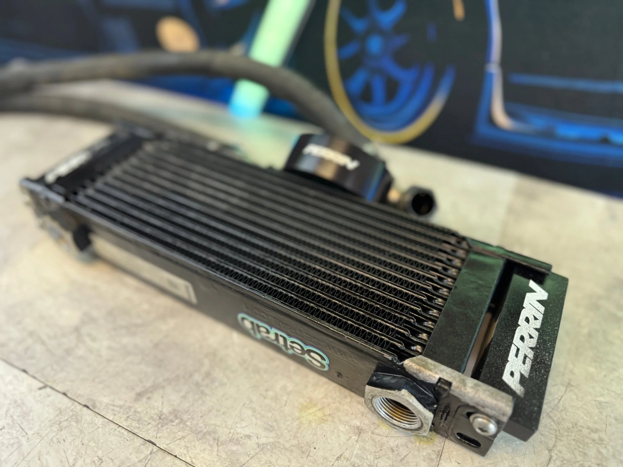 SETRAB PERFORMANCE PERRIN oil cooler set kit w/ core & lines 2015-2021 Subaru STi ej257 - Image 9