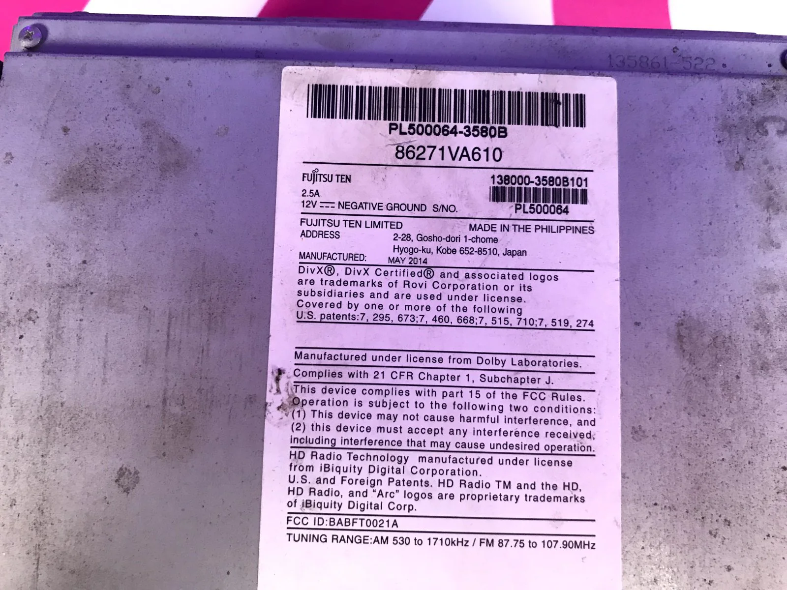 2015 Subaru Wrx/sti Fujitsu Ten Navigation System SD Card - Image 4