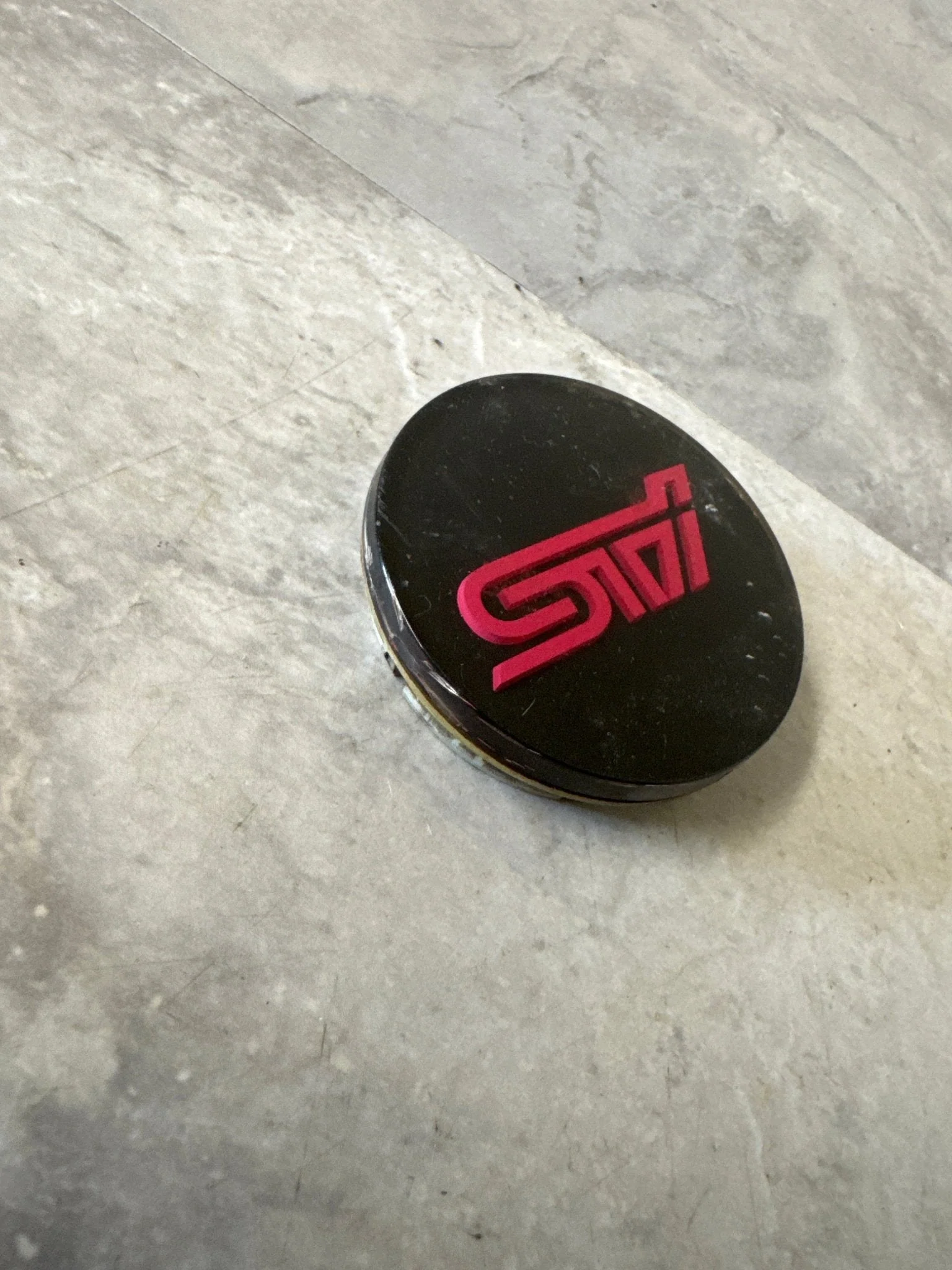 OEM Subaru WRX STi Center Cap Used Single Graphite K2-r - Image 2