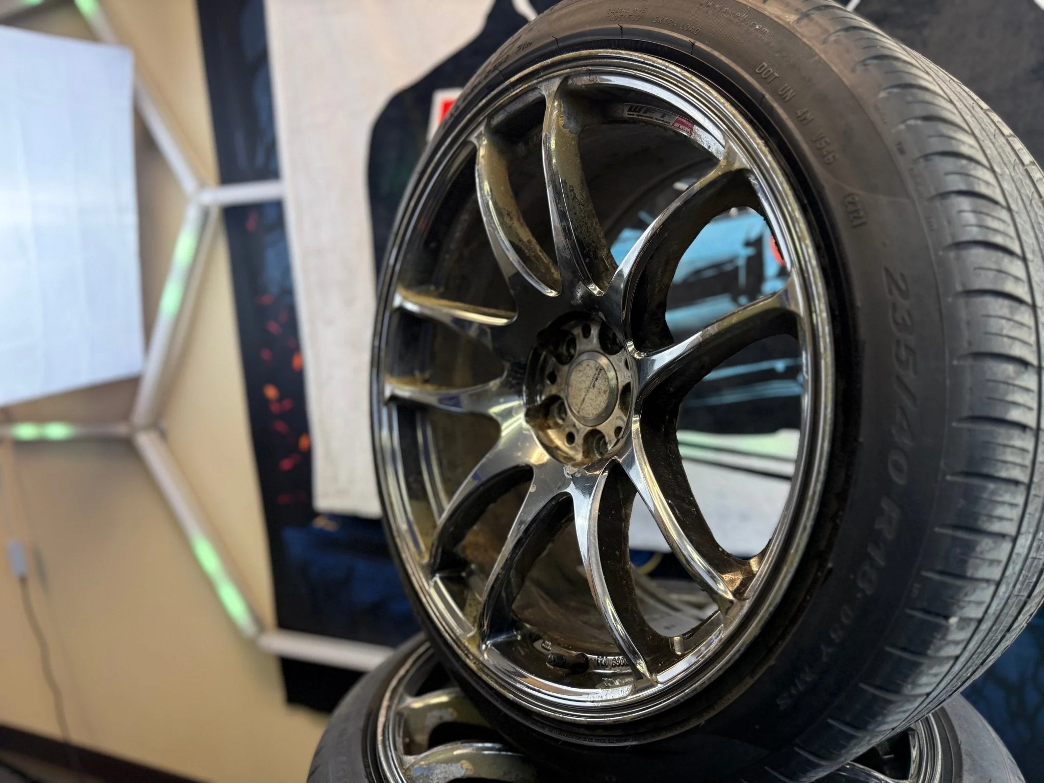 WORK CR Kiwami Wheels Subaru WRX STi 5x100 18x9.5 +38 Rims w/ 235/40r18 Tires